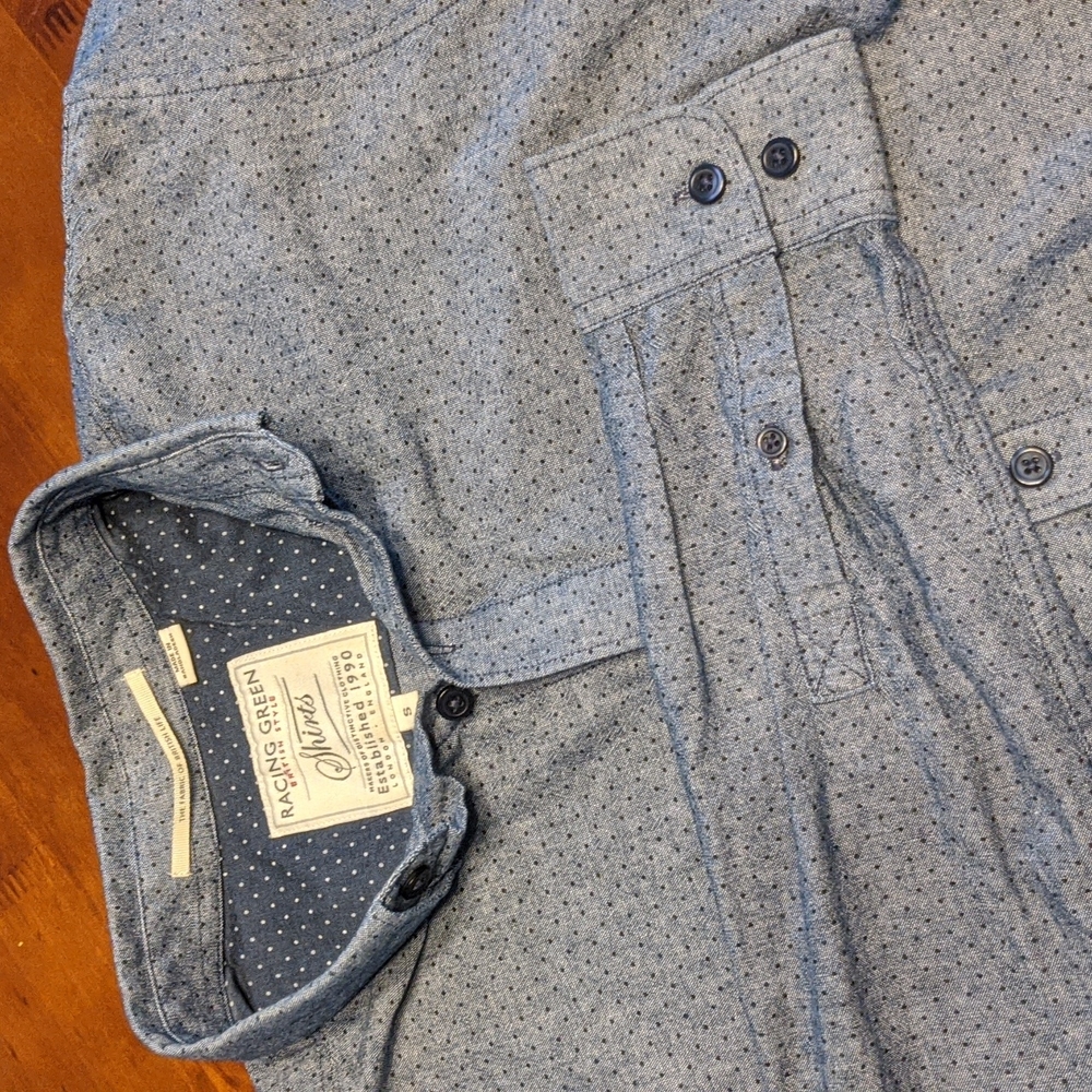 Chambray micro-dot oxford shirt